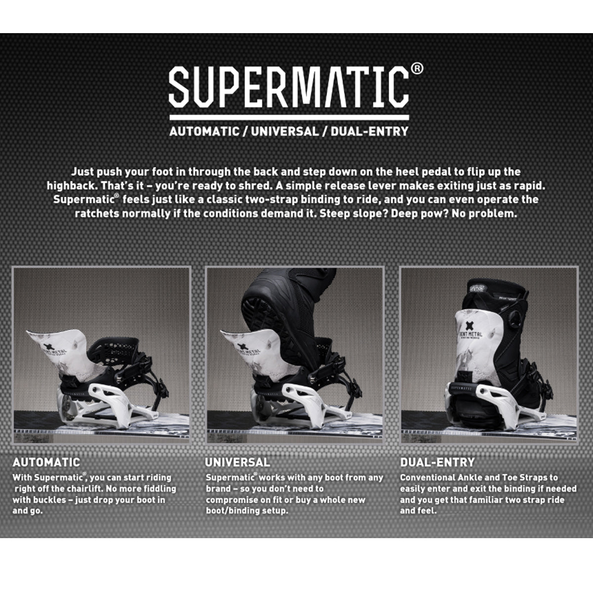 Fijaciones BENT METAL Lightning Supermatic Black 26/27 (PV)