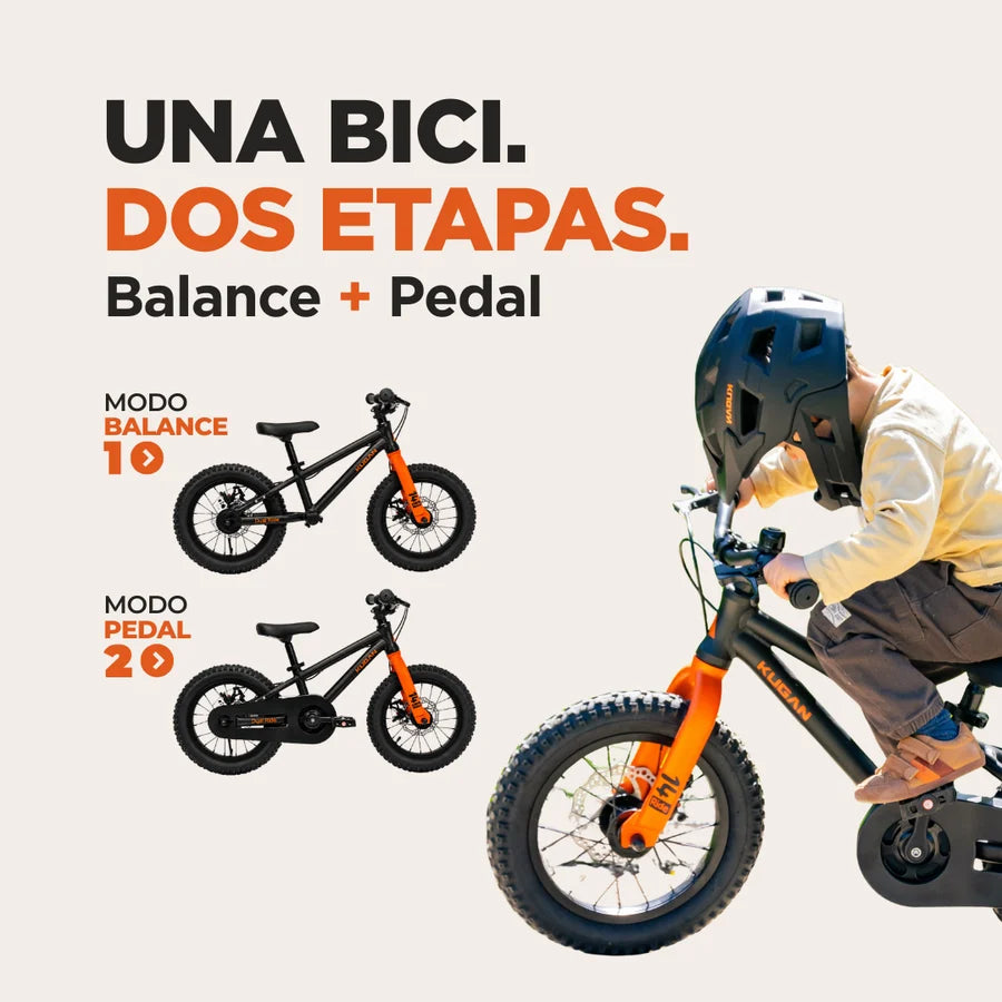 Bicicleta Niño Kugan 2 en 1 Dual Ride 14 Black Orange