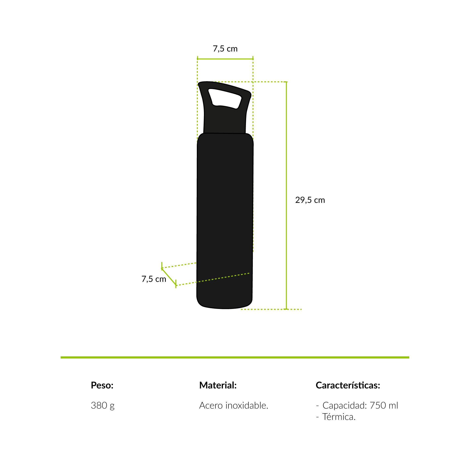 Botella térmica Trucha fario 750 ml Atakama Outdoor - Rideshop