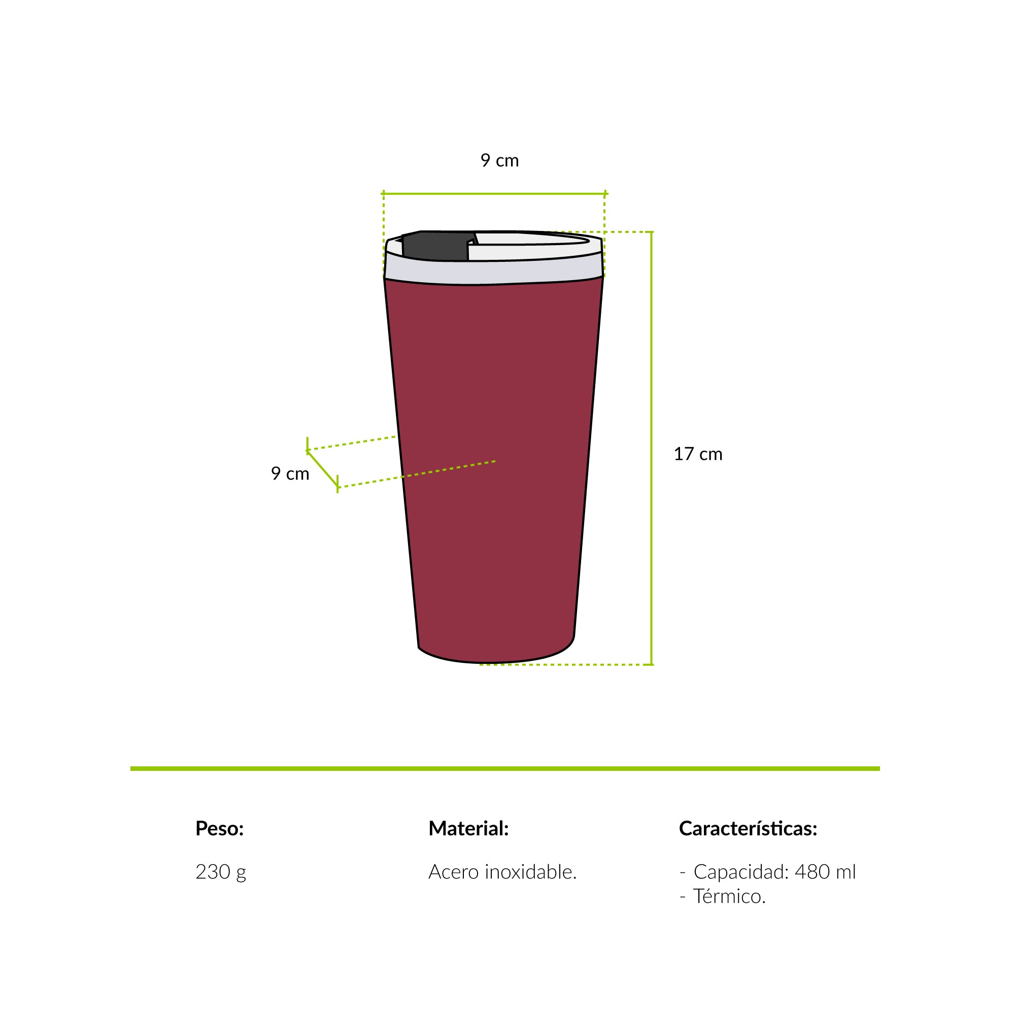 Vaso térmico peces 480 ml Atakama Outdoor - Rideshop