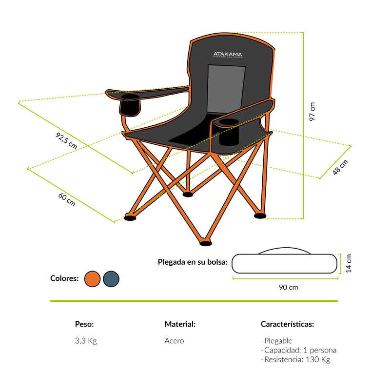 Silla de camping Llaima XL Atakama Outdoor - Rideshop