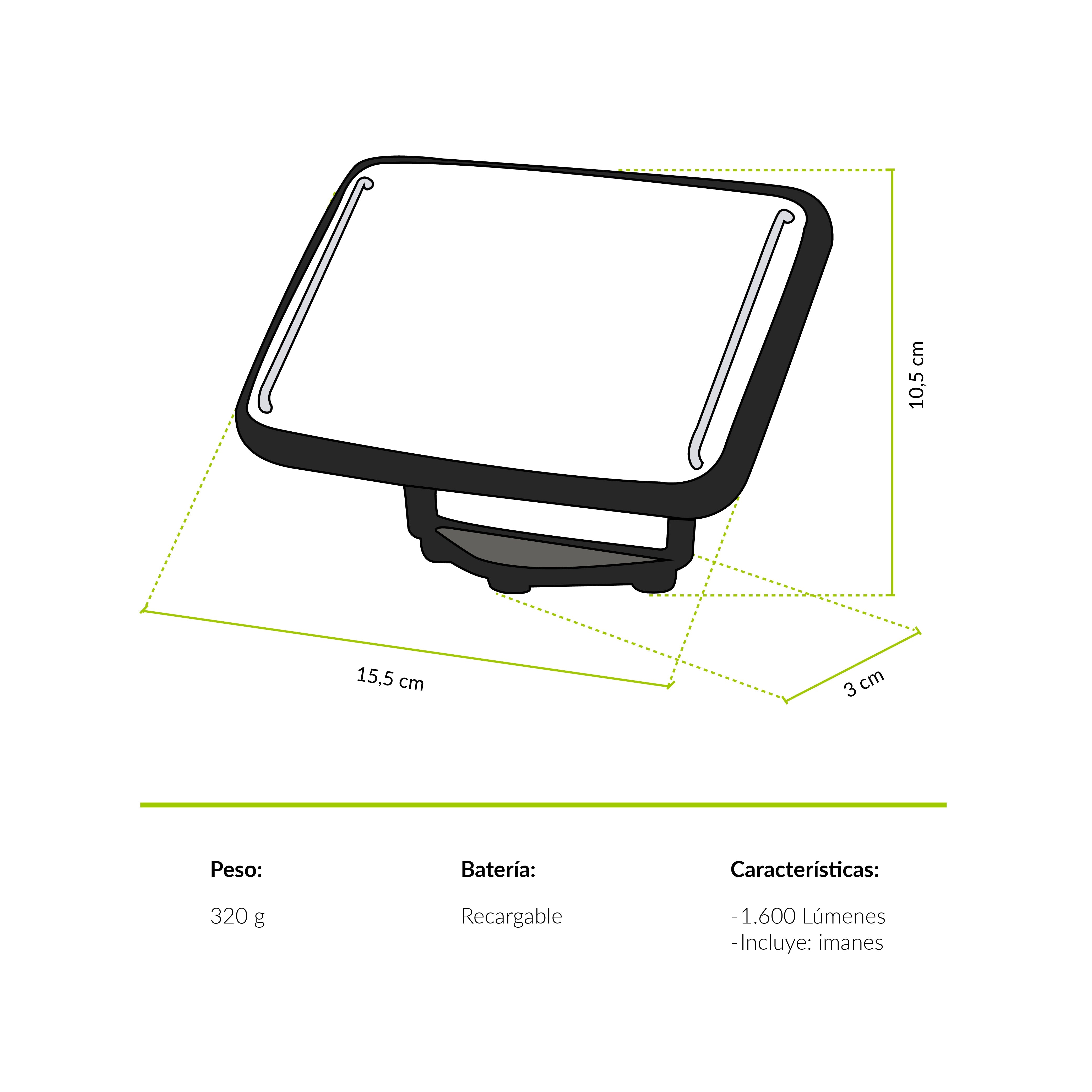 Foco outdoor Tololo 1600 lm camping/trekking Atakama Outdoor - Rideshop