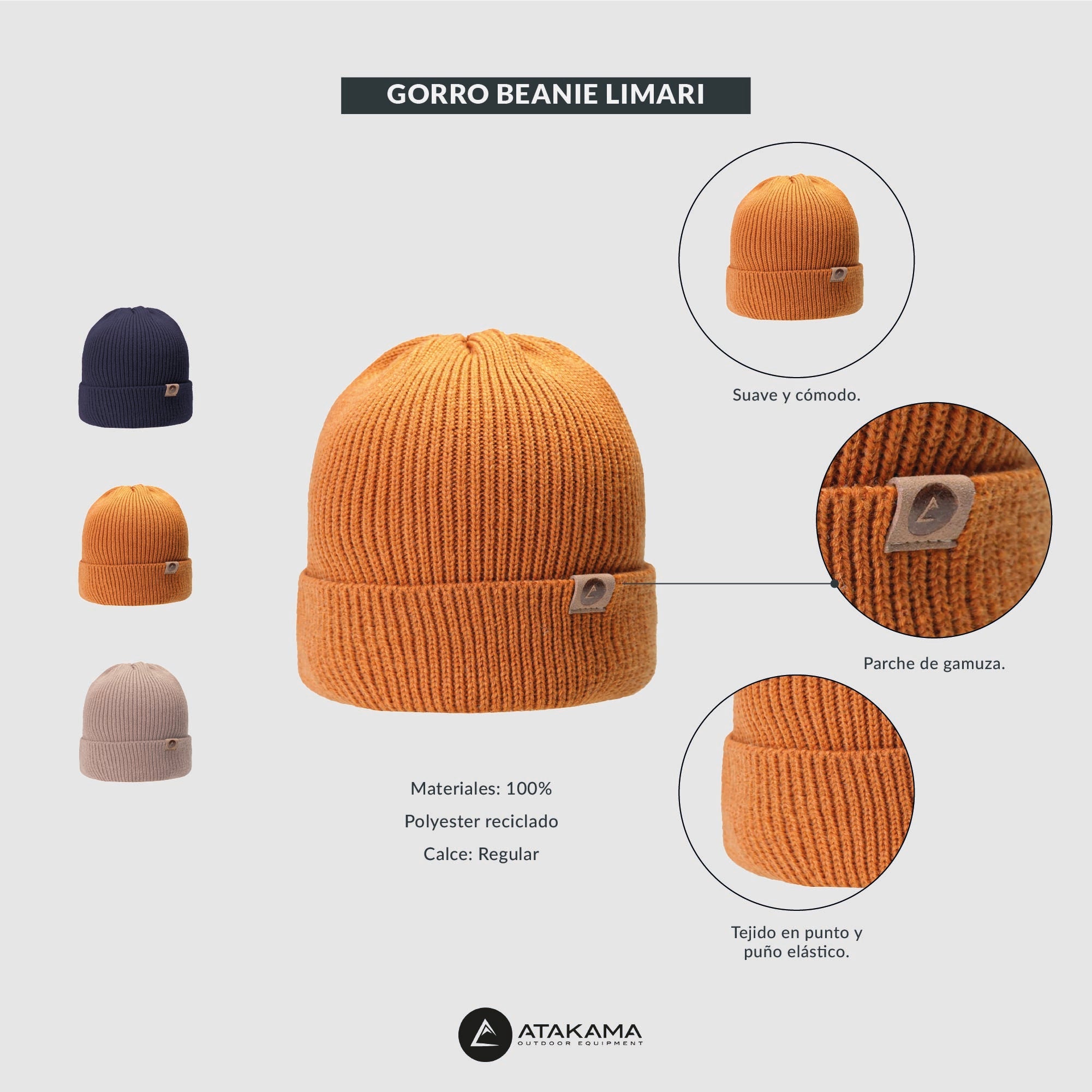 Gorro beanie Limarí Azul Grafito