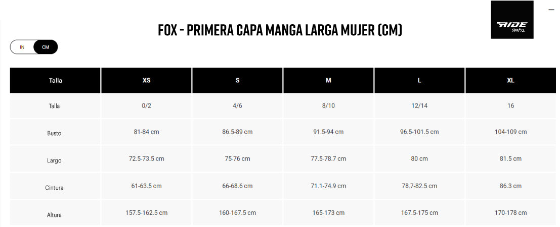 Guía de Talla