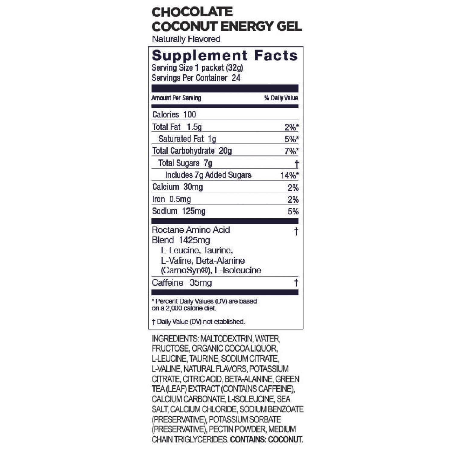 GU Energy Box Roctane Energy Gel, Chocolate Coconut - Rideshop