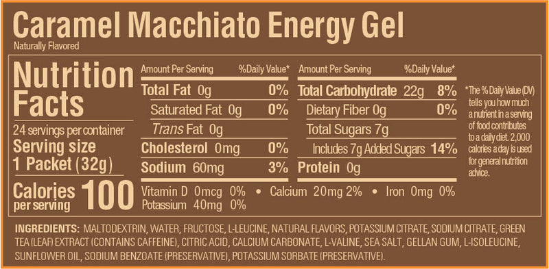 Caja de Geles Caramel Macchiato 24 GU Energy