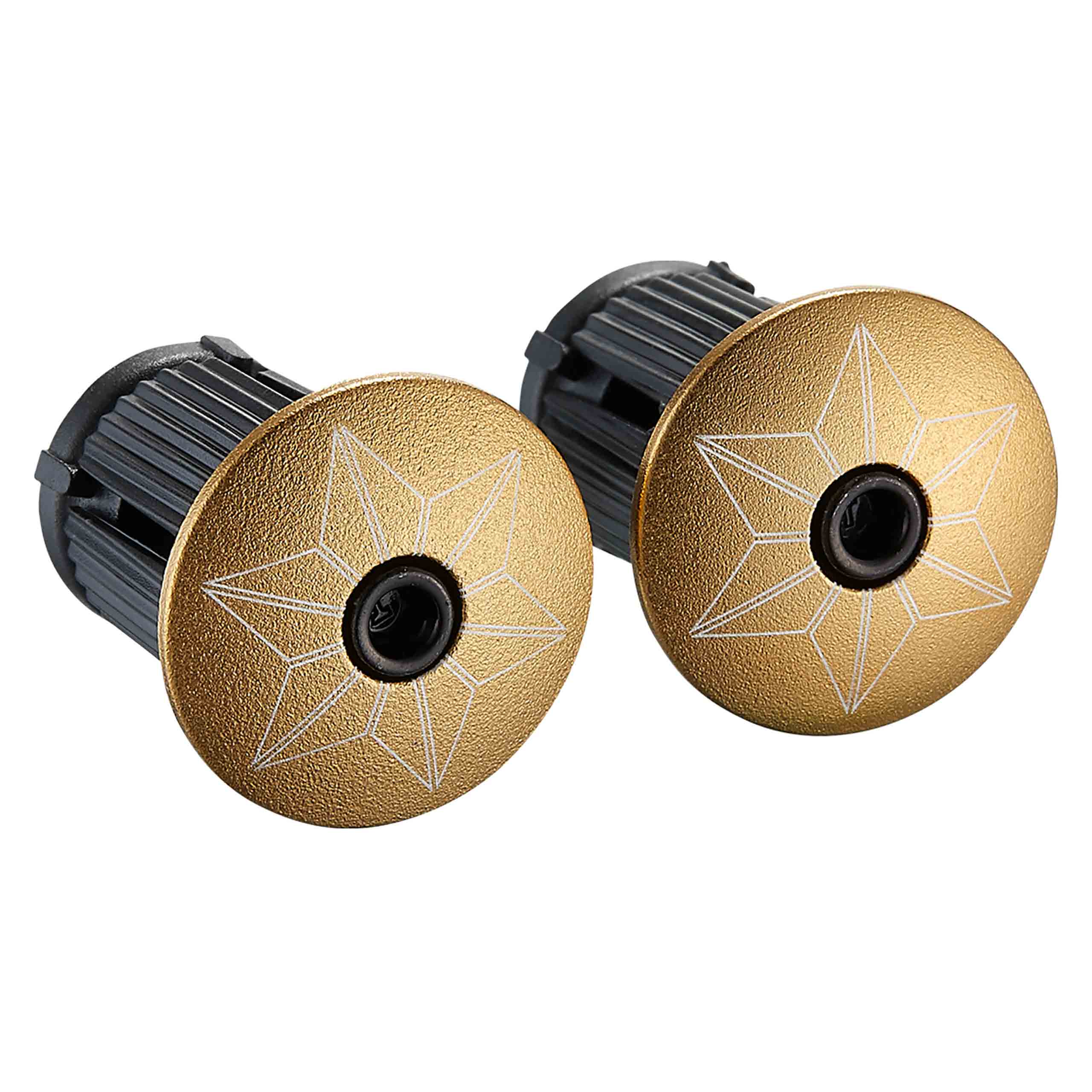Cinta Manillar Supacaz Super Sticky Kush – Star Fade – Gold + Gold Star Plugz