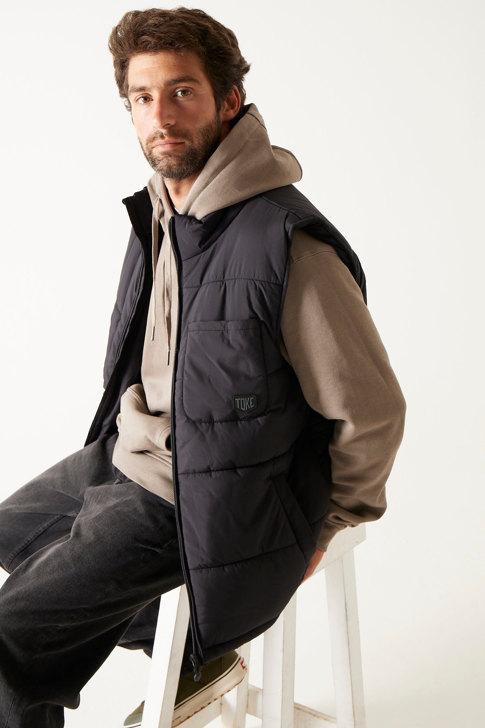 Chaqueta Sin Mangas Hombre Negra