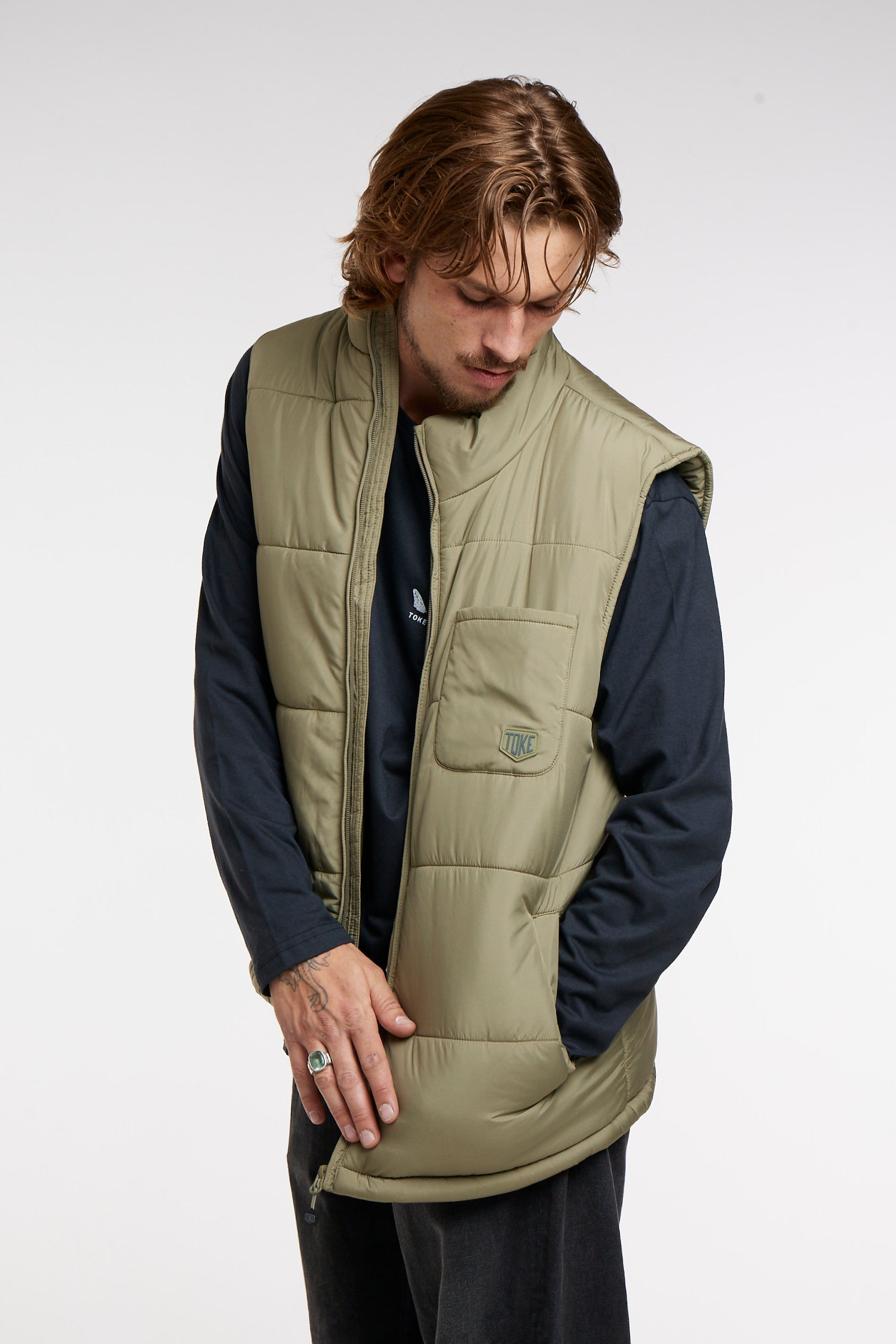 Chaqueta Sin Manga Hombe Verde