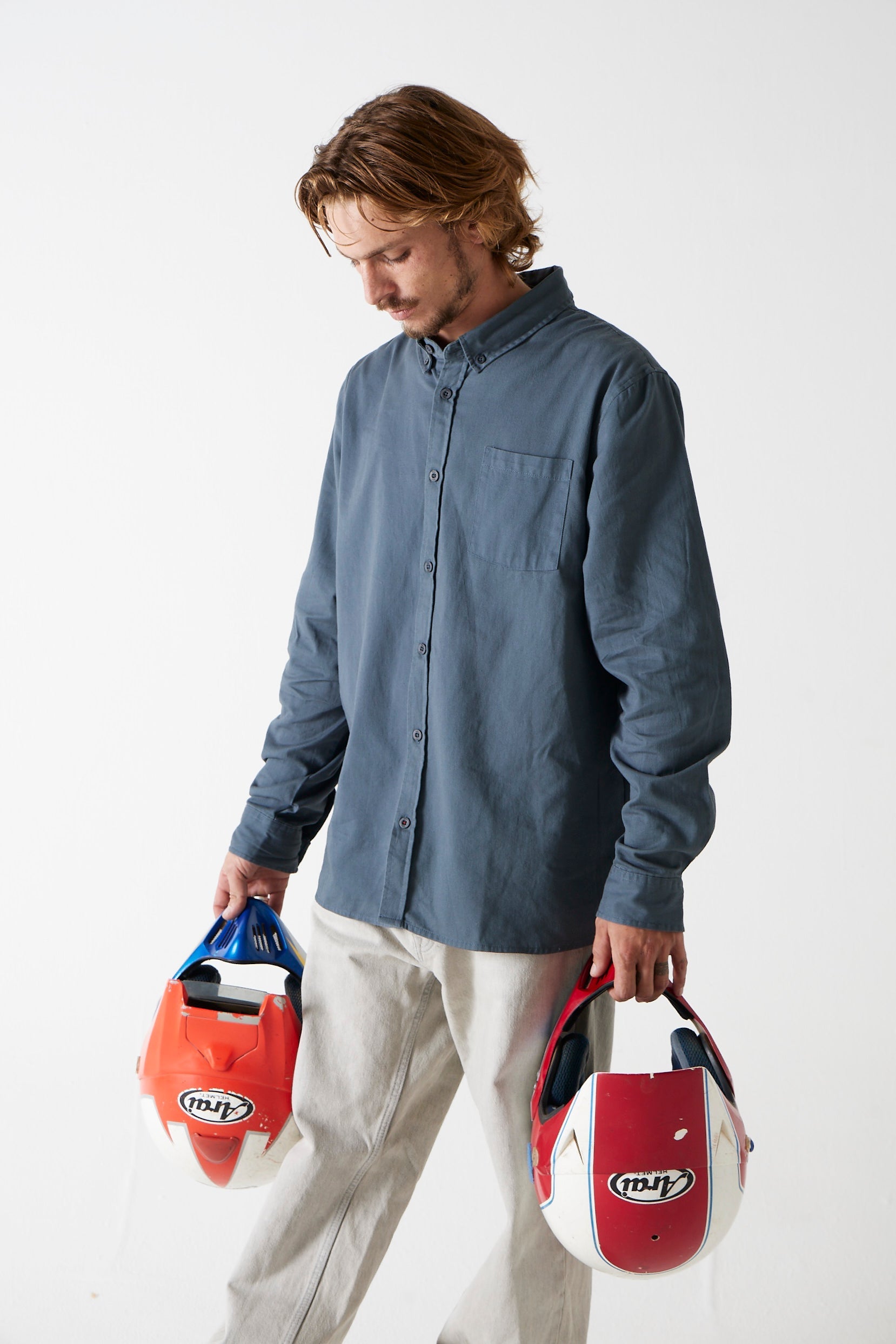 Camisa Manga Larga Azul Toke