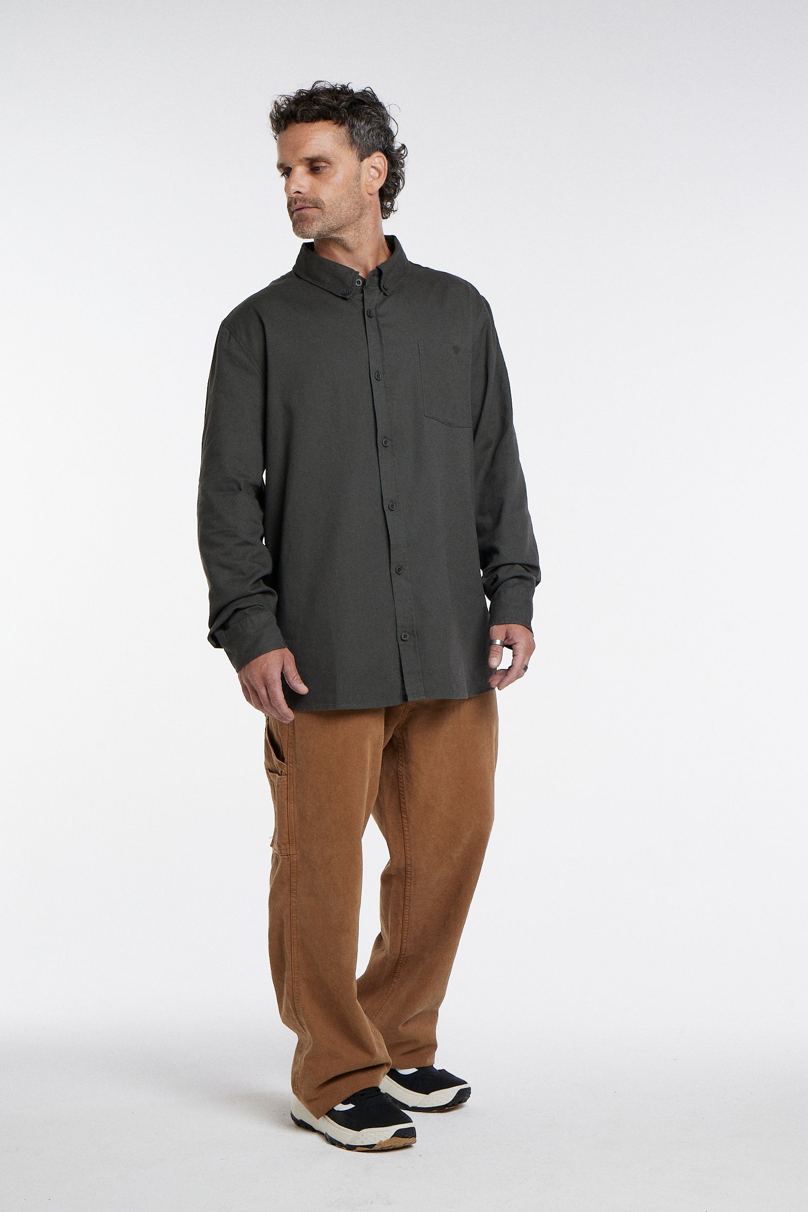 Camisa Manga Larga Hombre Gris Toke