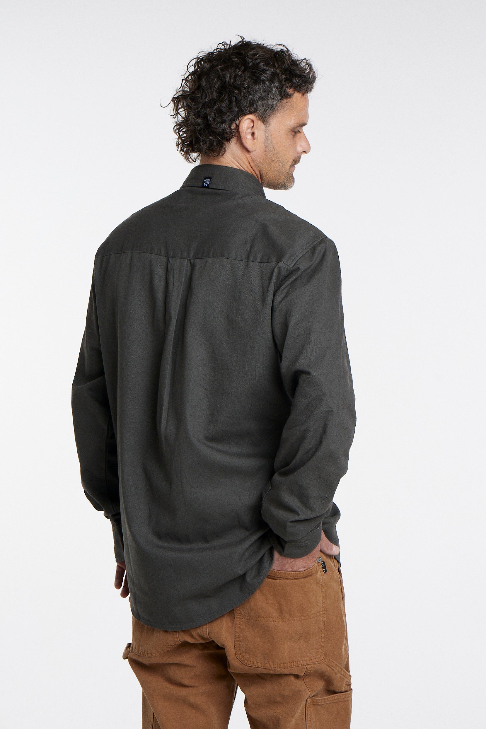 Camisa Manga Larga Hombre Gris Toke