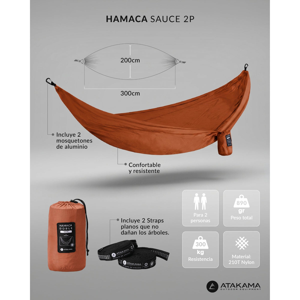 Hamaca Doble Sauce Burdeo Atakama Outdoor