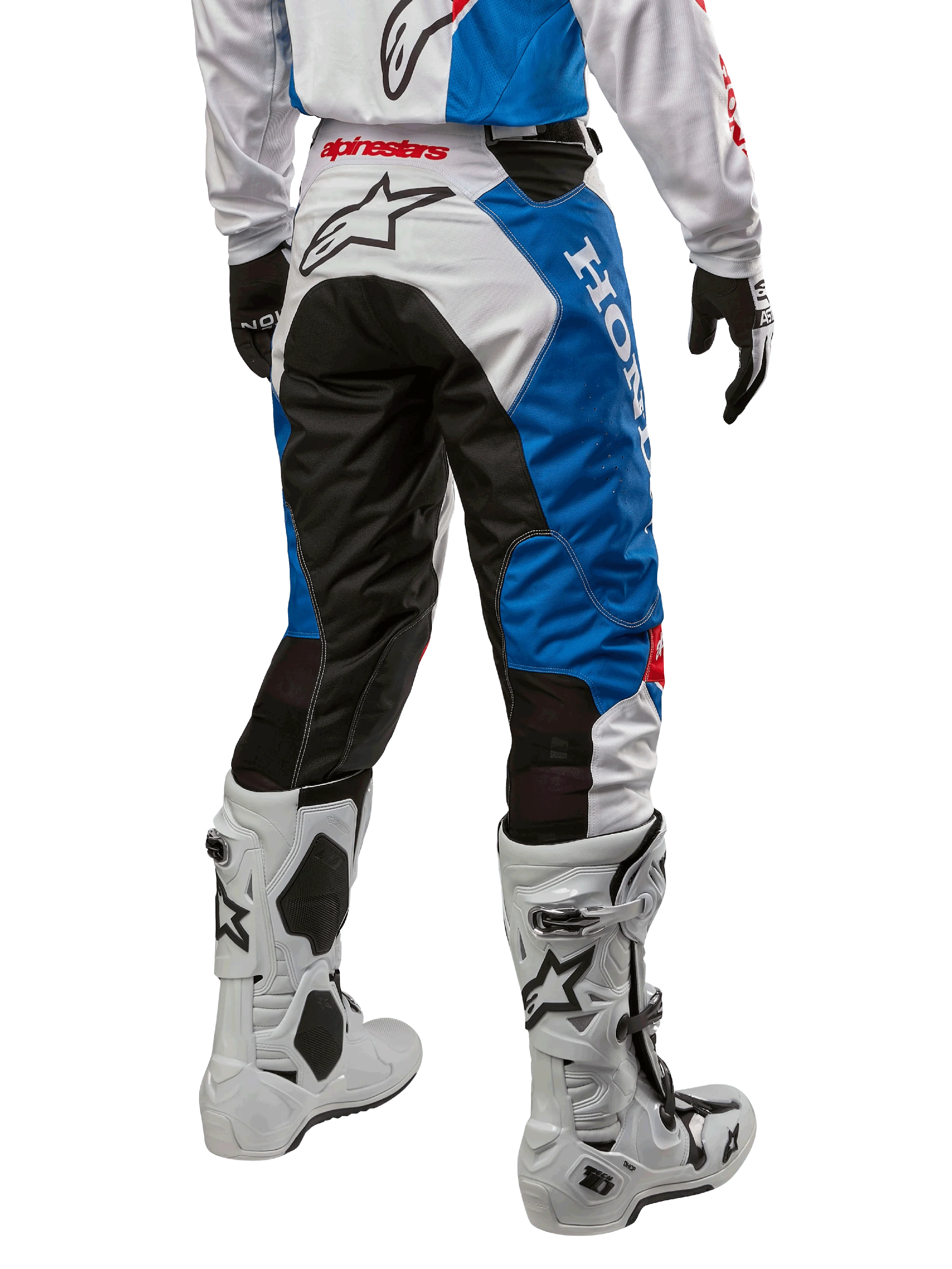Pantalón Moto Alpinestars Honda Racer Iconic Blanco/Azul