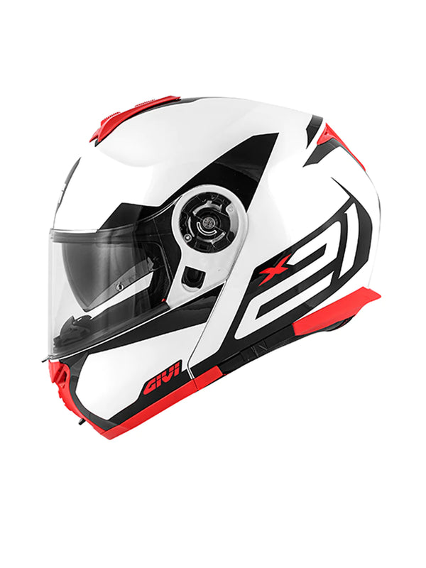 Givi Casco X21 Challenger Spirit White/Black/Red - Rideshop