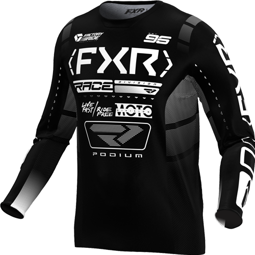 Polera Moto FXR Podium Negro/Blanco