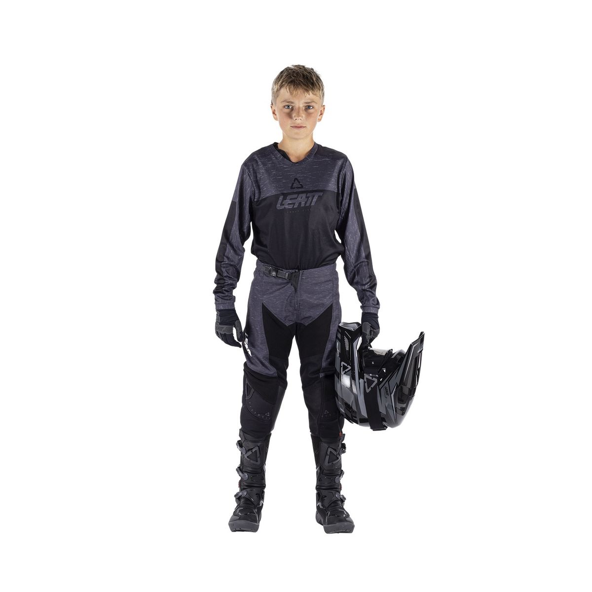 Kit Moto Ride Infantil JR 3.5 Leatt - Stealth - XS (110-120 cm)