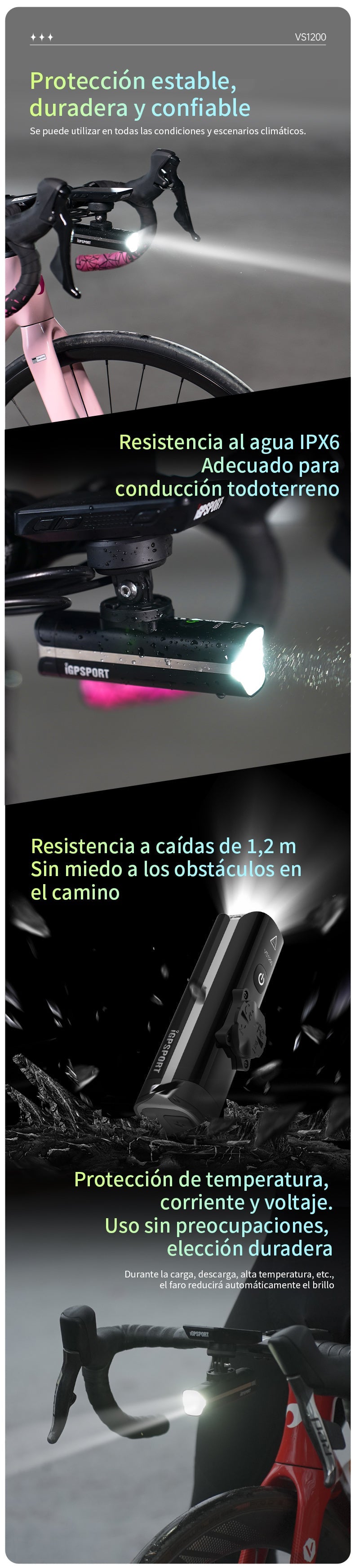 Luz Delantera Inteligente iGPSPORT VS1200s