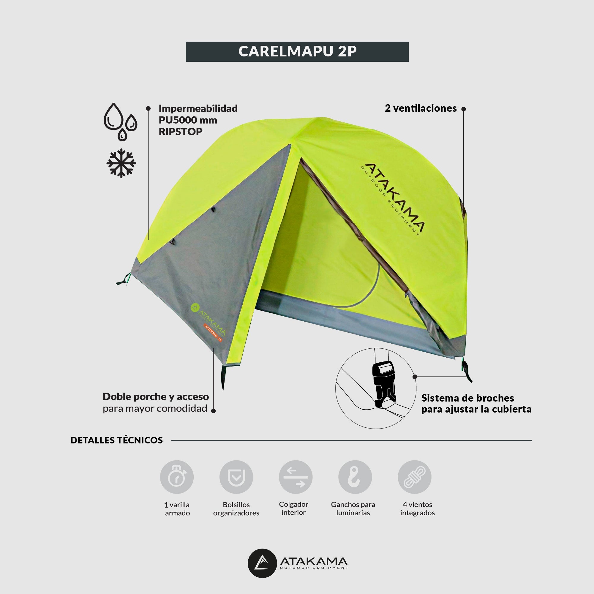 Carpa Carelmapu II 2 Personas 4 Estaciones.