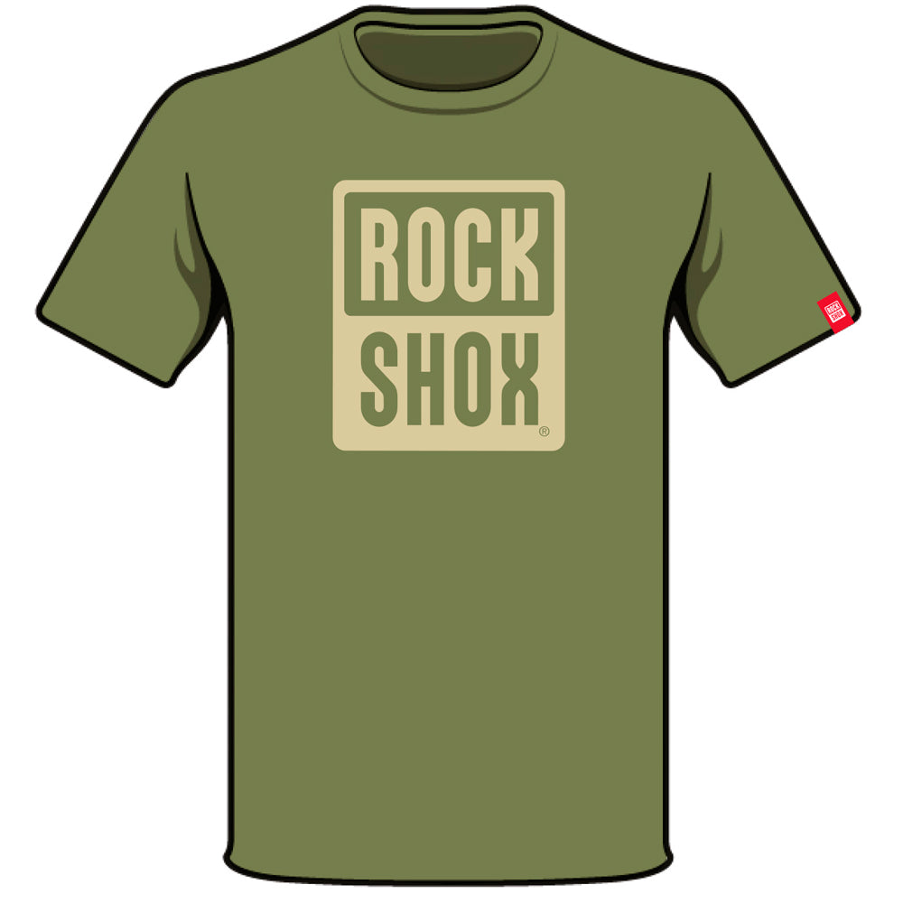 Polera Rockshox Mono Pill logo Verde (logo cafe) S - Rideshop