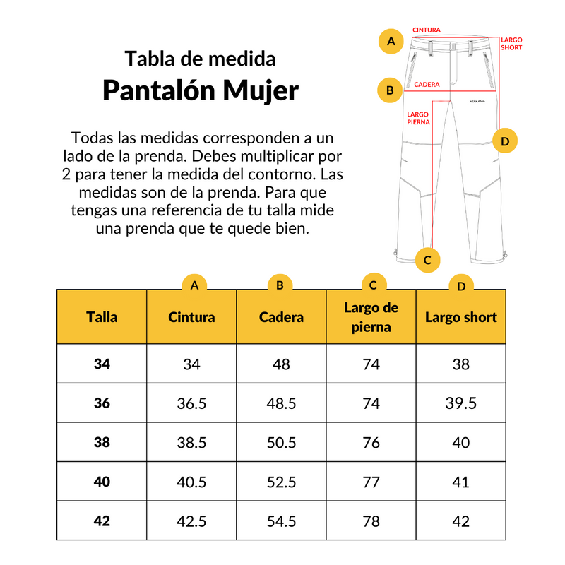 Pantalón de Trekking Desmontable Andino Mujer Atakama Outdoor - Rideshop