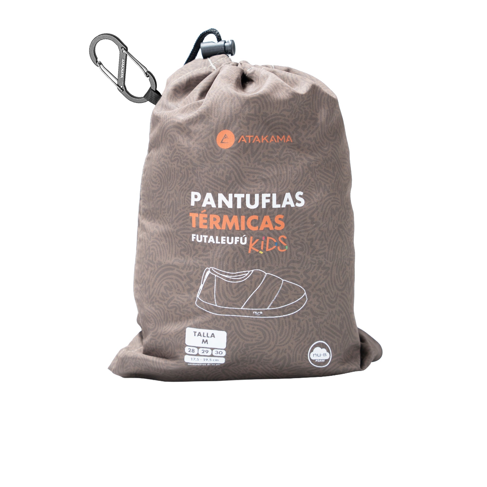 Pantuflas térmicas Futaleufú Niños SOFT Nu-B Foam Beige Verde Musgo Print