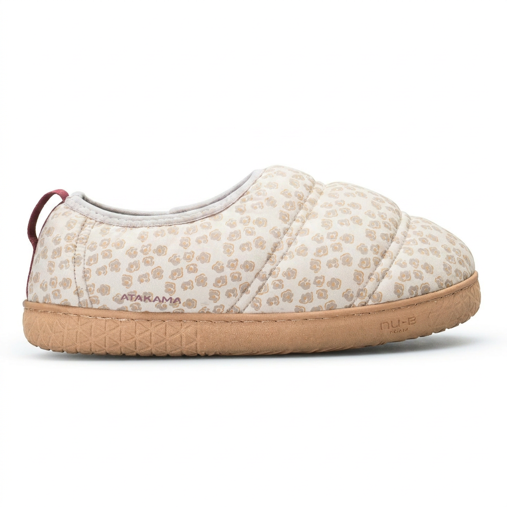 Pantufla térmica Futaleufú FLEX Nu-B Foam Print Beige — Atakama Outdoor
