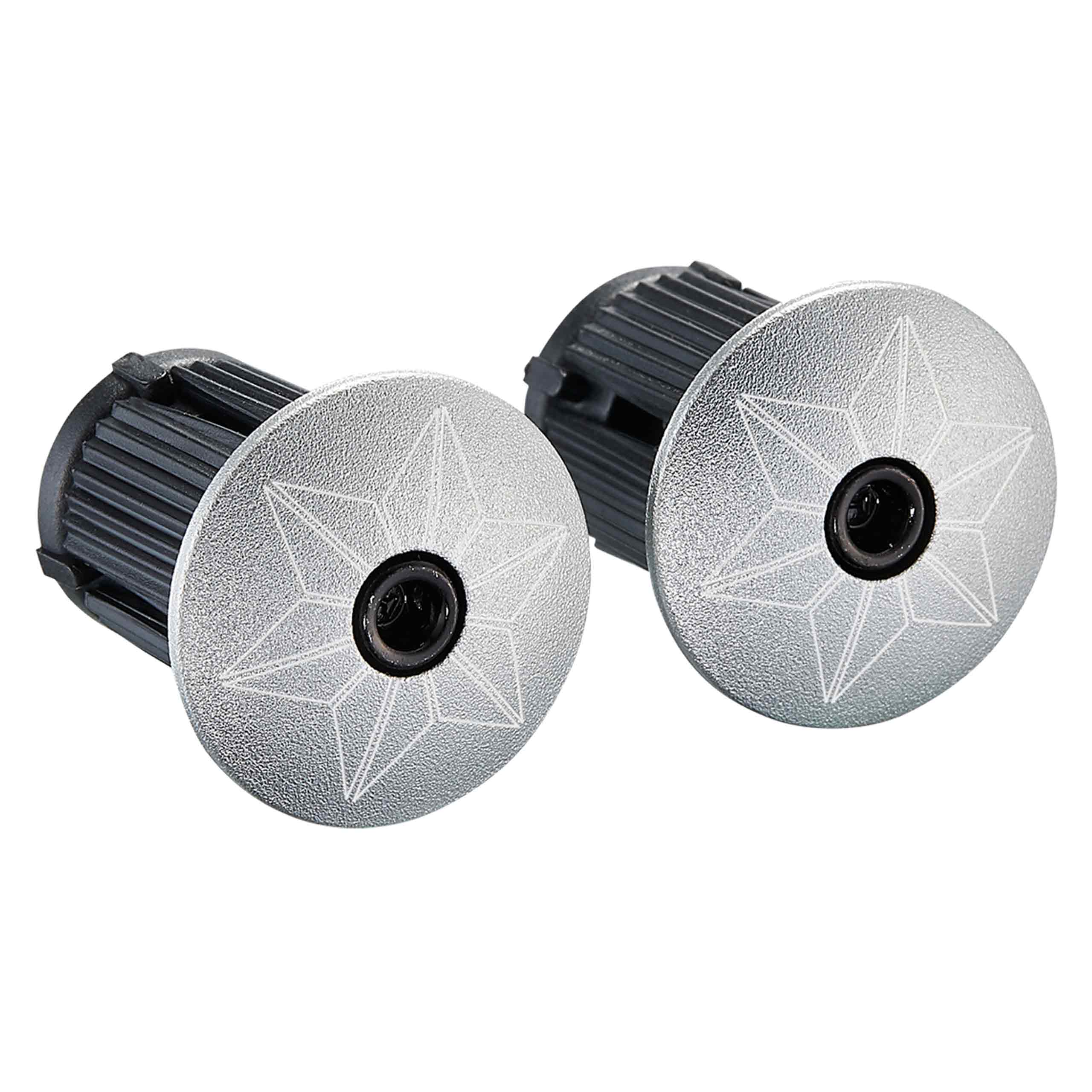 Cinta Manillar Supacaz Bling Tape – Platinum + Platinum Star Plugz