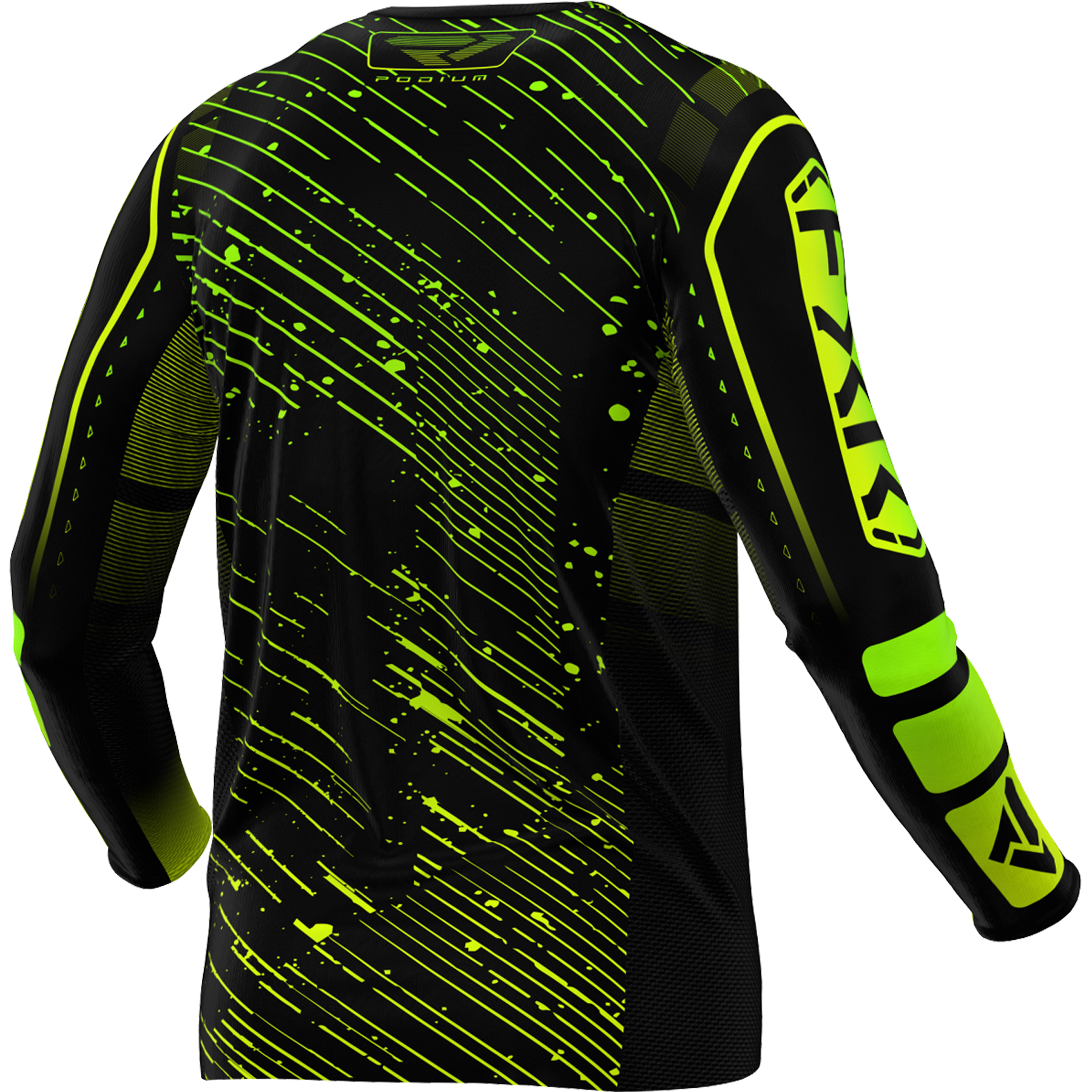 Polera Moto FXR Podium Negro/Hivis/Lime
