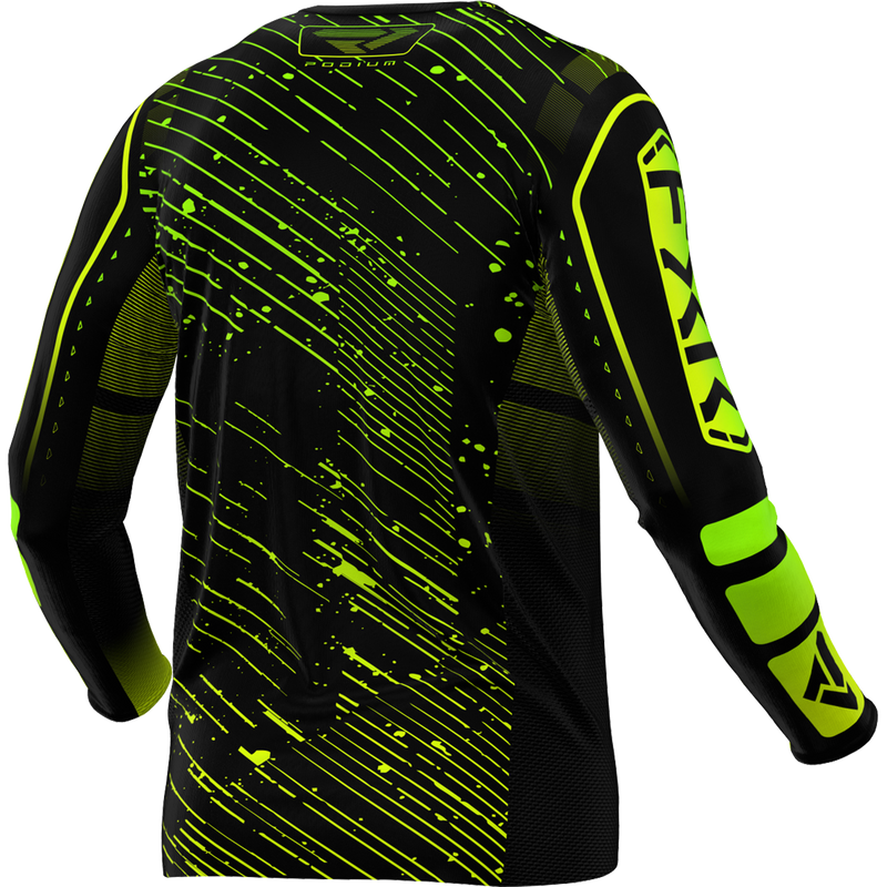 Polera Moto FXR Podium Negro/Hivis/Lime