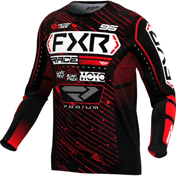 Polera Moto FXR Podium Black/Rojo