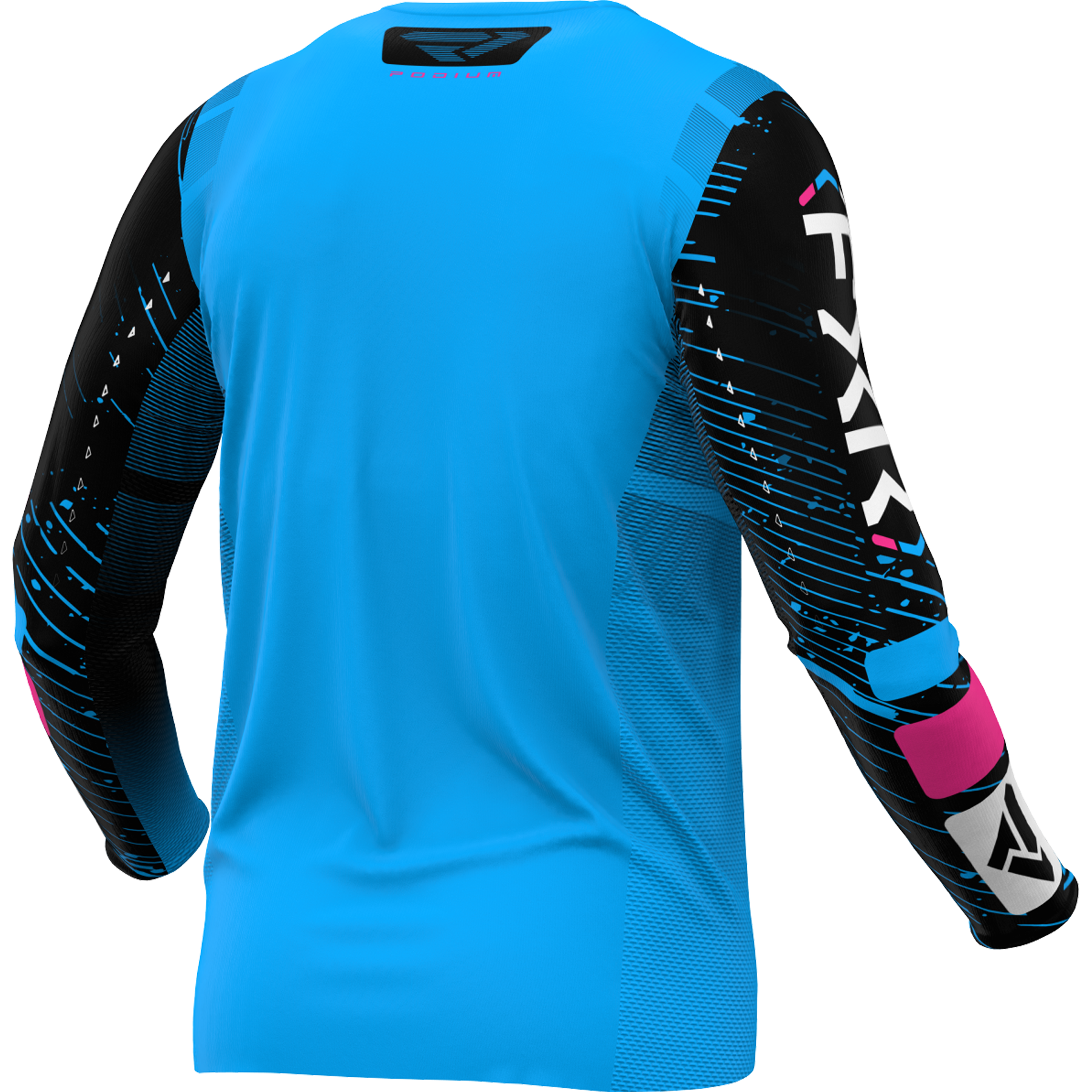 Polera Moto FXR Podium Cyan/Negro/Pink