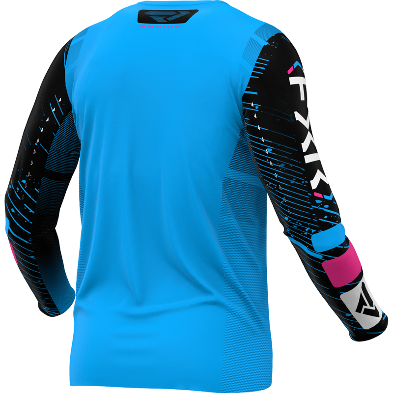 Polera Moto FXR Podium Cyan/Negro/Pink