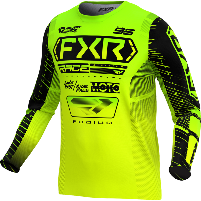 Polera Moto FXR Podium Hivis/Lime/Negro