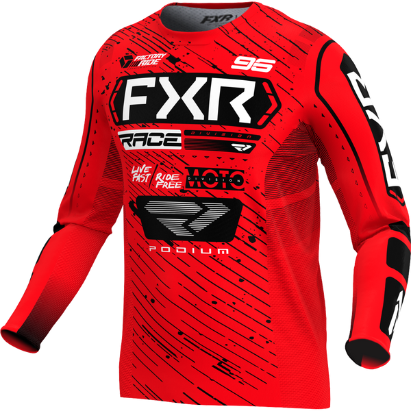 Polera Moto FXR Podium Rojo/Negro