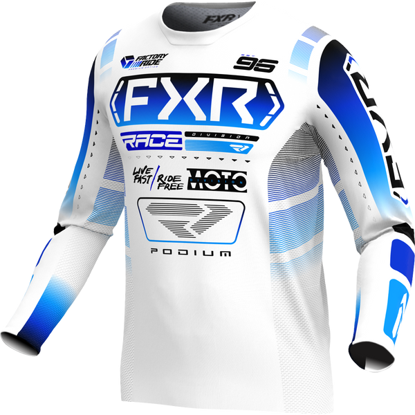 Polera Moto FXR Podium Blanco/Azul