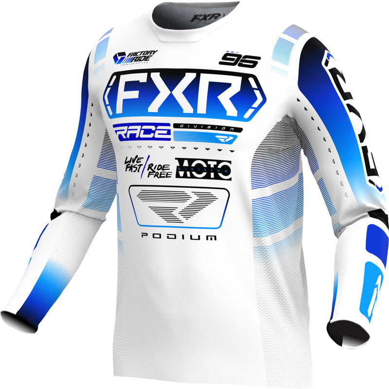 Polera Moto FXR Podium Blanco/Azul