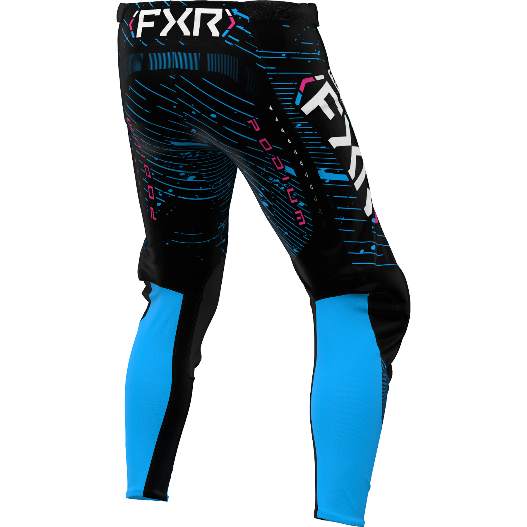 Pantalon Moto FXR Podium Negro/ Cyan/Pink