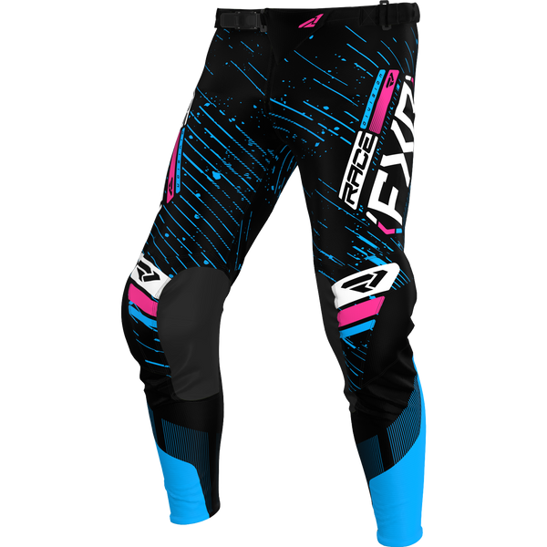 Pantalon Moto FXR Podium Negro/ Cyan/Pink