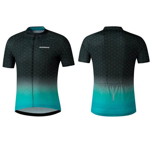 Shimano Polera Jersey Bicicleta Ruta Teams S.S Negro/ Verde - Rideshop