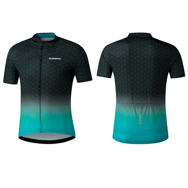 Shimano Polera Jersey Bicicleta Ruta Teams S.S Negro/ Verde - Rideshop