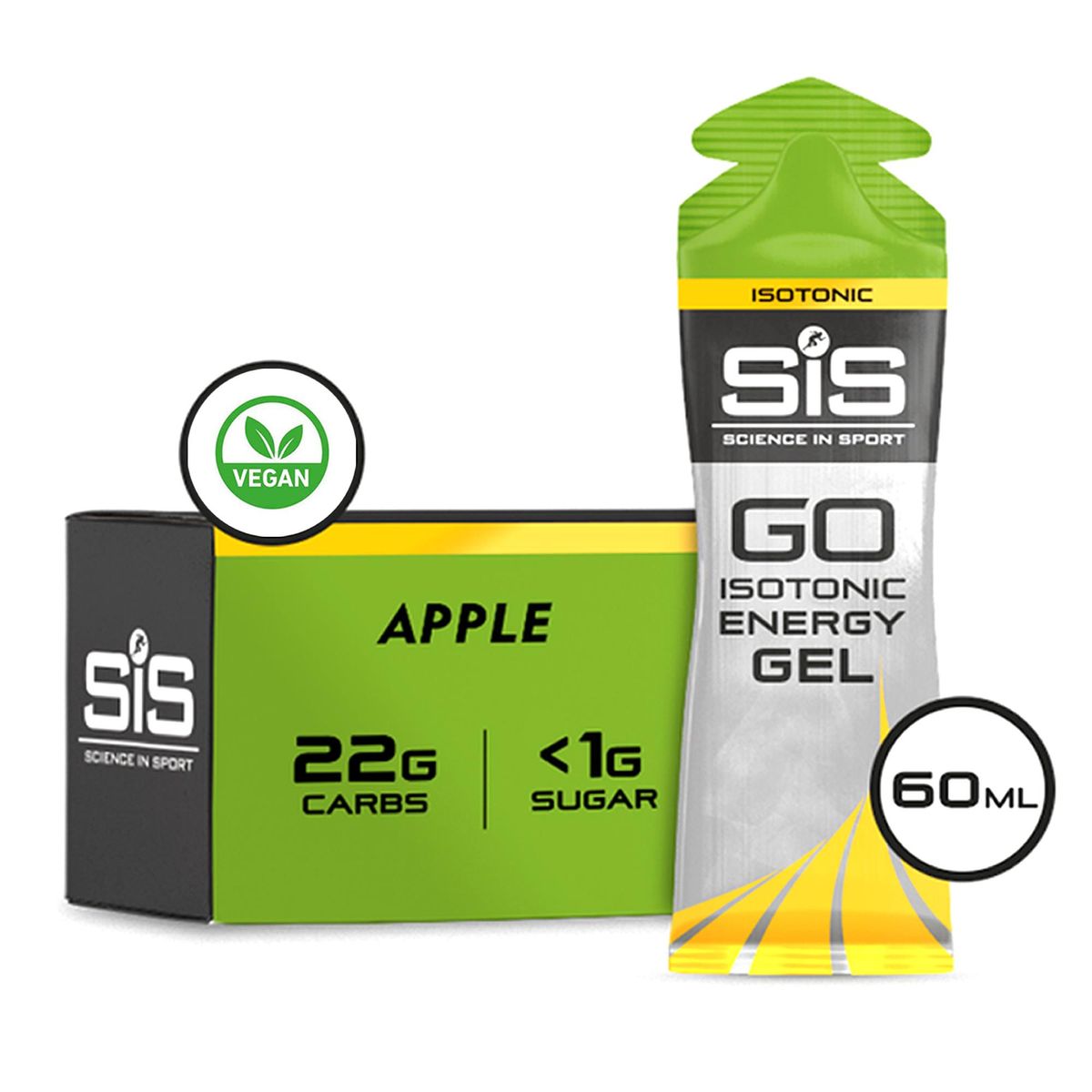 Caja SIS Gel GO Isotónico Manzana 60ml 30U