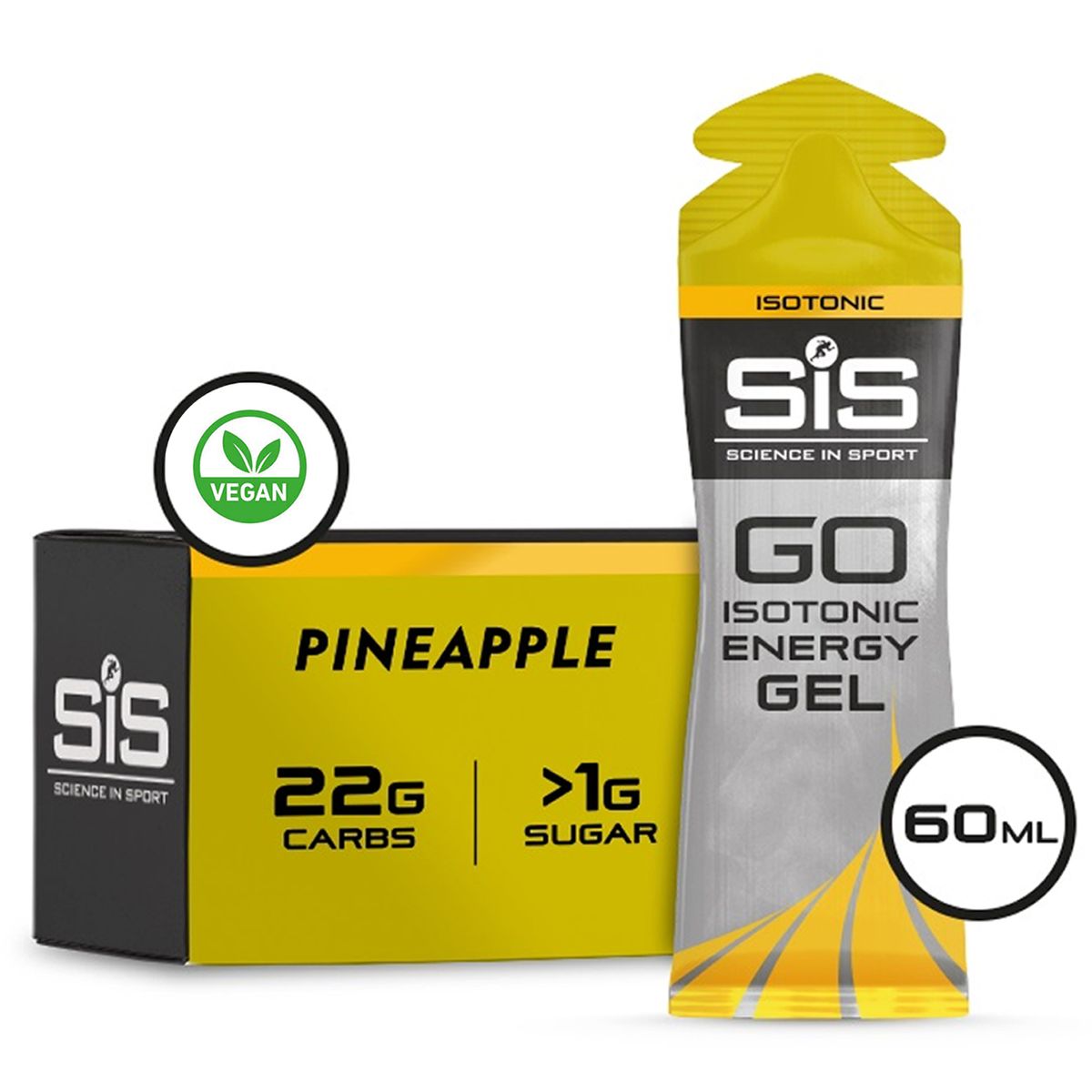 Caja SIS Gel GO Isotónico Piña 60ml 30U