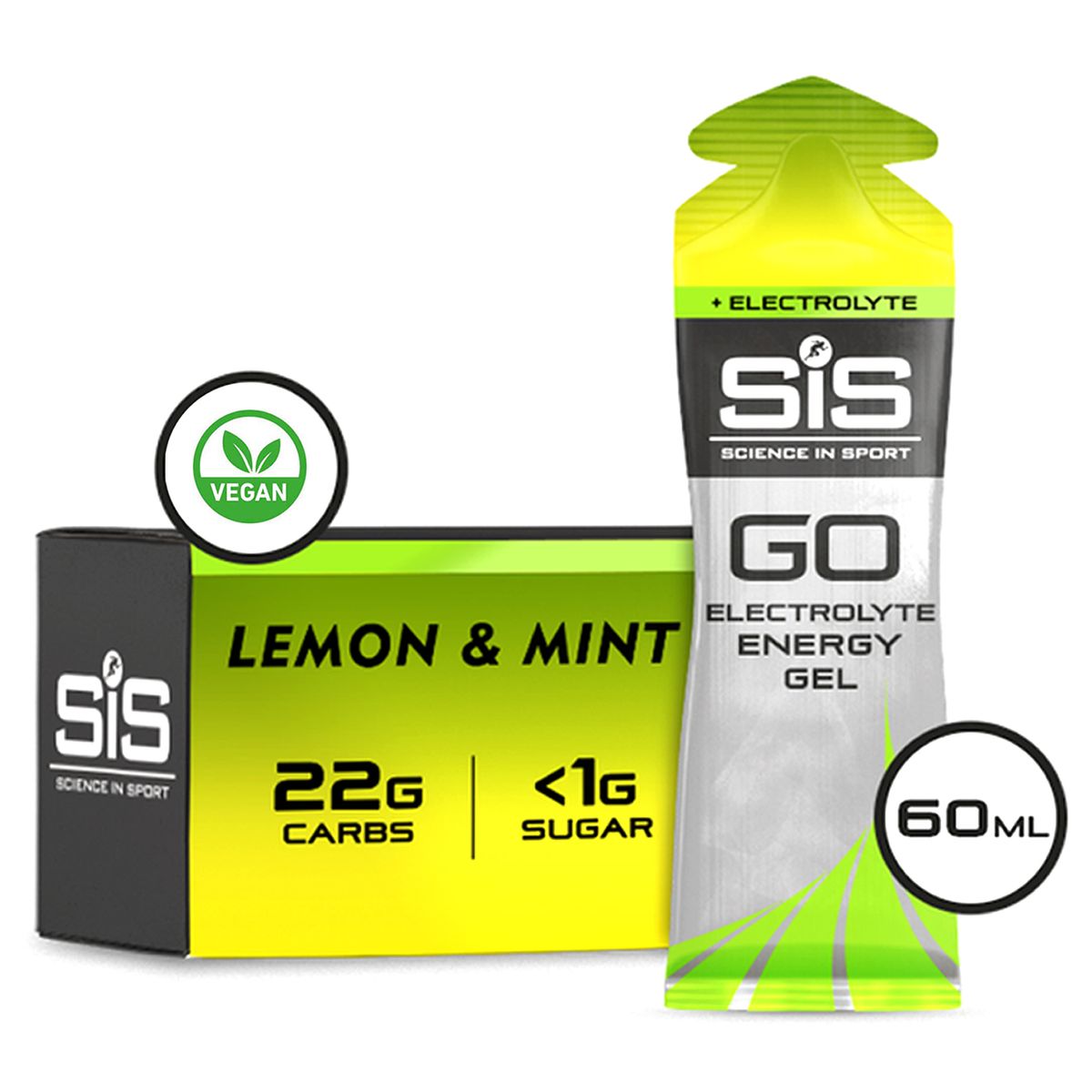 Caja SIS Gel GO + Electrolitos Limón & Menta 60ml 30U