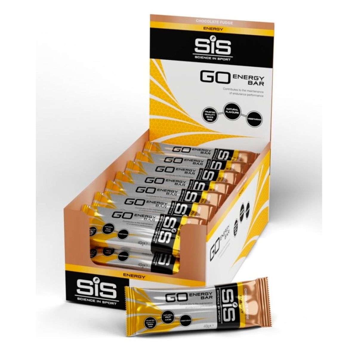 Caja SIS Barra GO Energy 40g 30U - Chocolate Caramelo