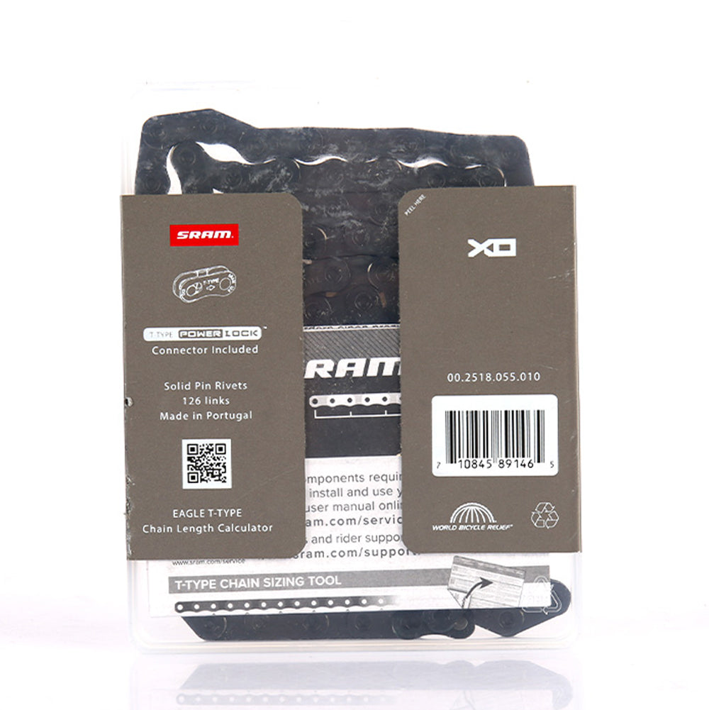Cadena SRAM Eagle X0 T-Type Flattop 12V 126 Links Negro - Rideshop