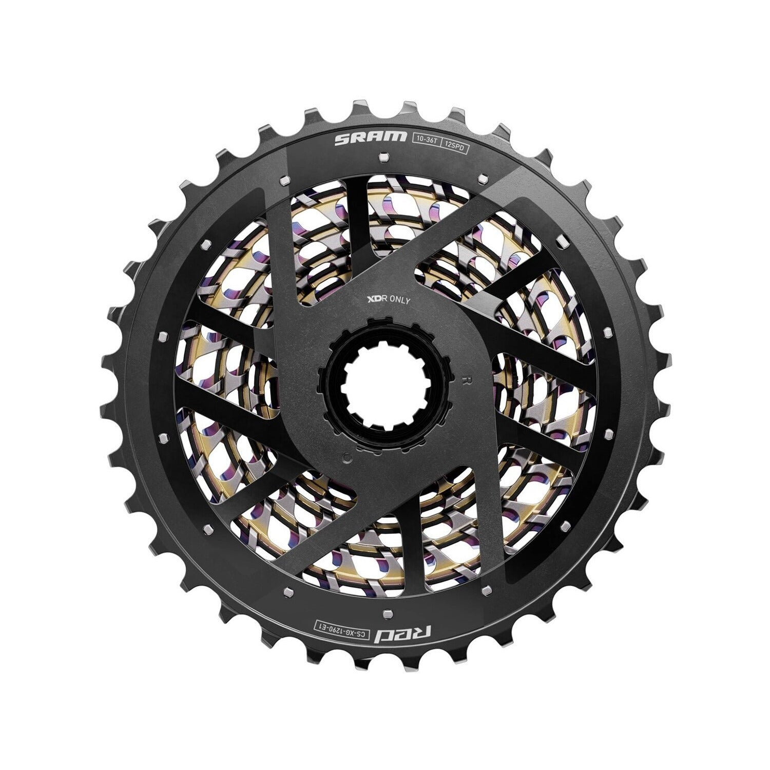 Piñón SRAM RED XDR XG1290 E1 X-DOME 10-36 12V Rainbow - Rideshop