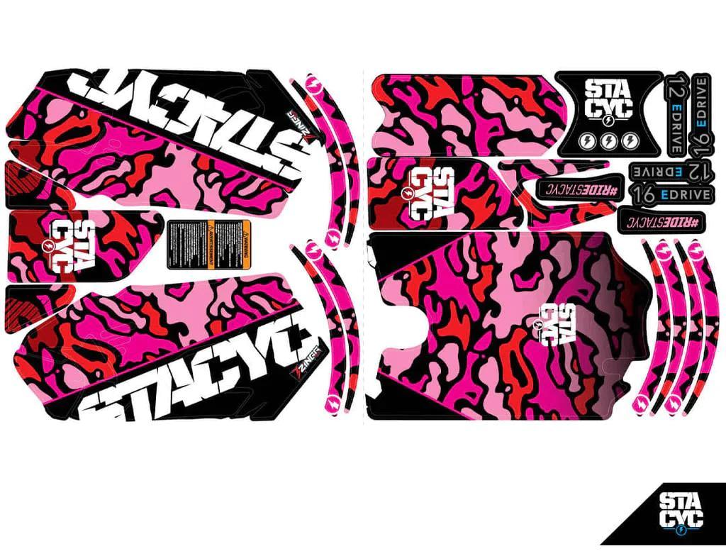 Grafica Moto Electrica Aro 16 Rosado 2.0 Stacyc