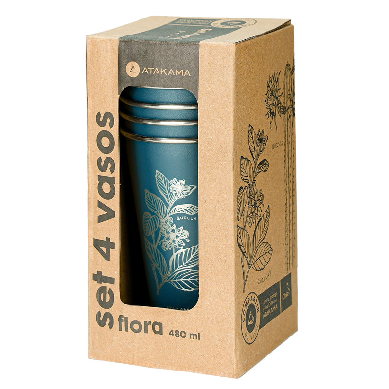 Set de 4 vasos flora chilena 480 ml Atakama Outdoor - Rideshop