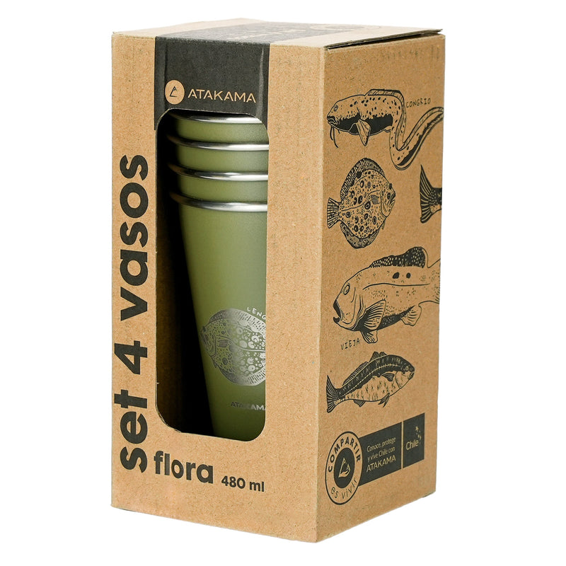 Set de 4 vasos peces chilenos 480 ml Atakama Outdoor - Rideshop